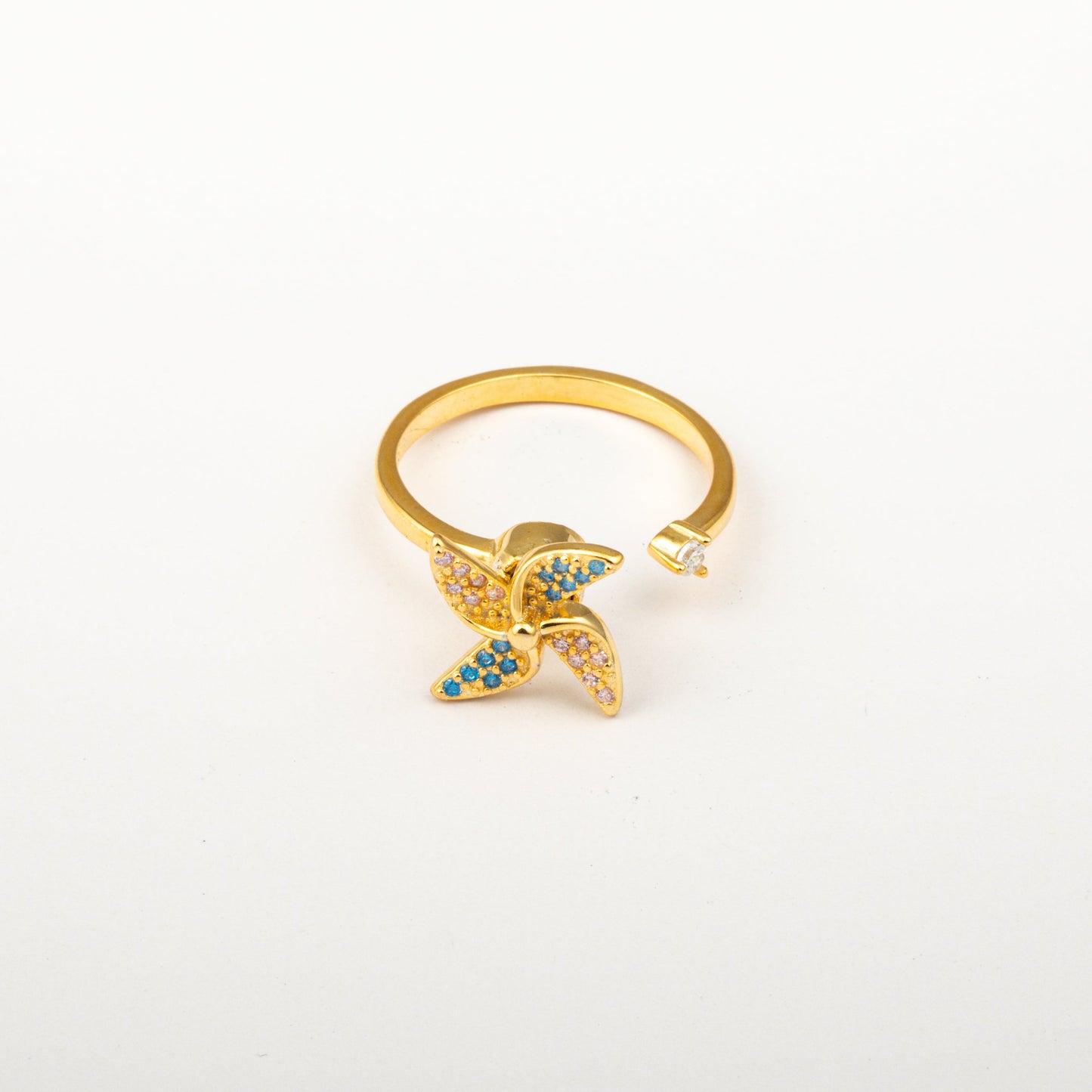 Anillo Anti-Estrés Julio Molino Dorado Zircon