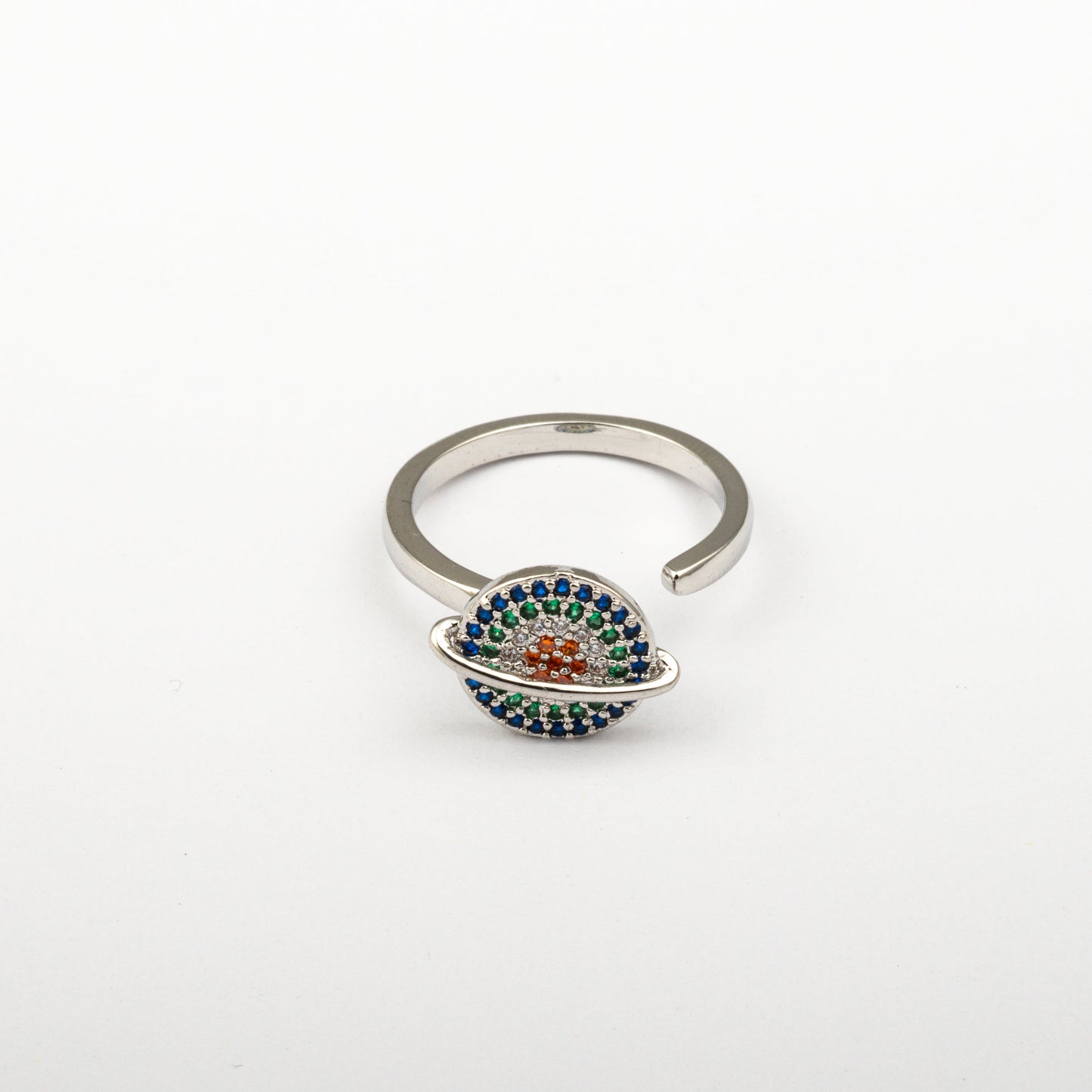Anillo Anti-Estrés Julio Saturno Plateado