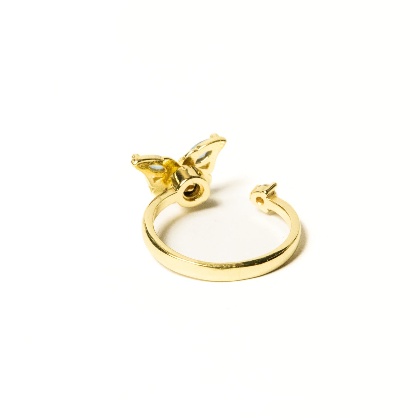 Anillo Giratorio Mariposa Dorado y Celeste - Agosto 18