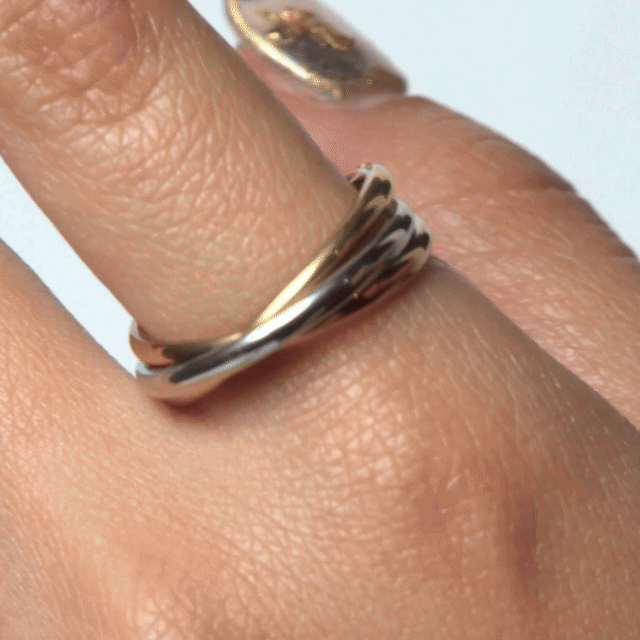 Anillo Deslizante Triple Aro Tri-Color