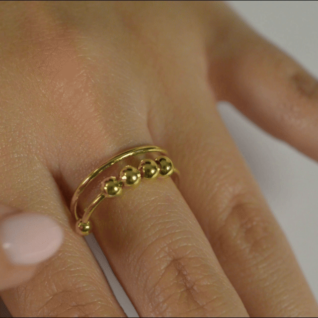 Anillo Anti-Estrés Deslizante Doble Julio Dorado