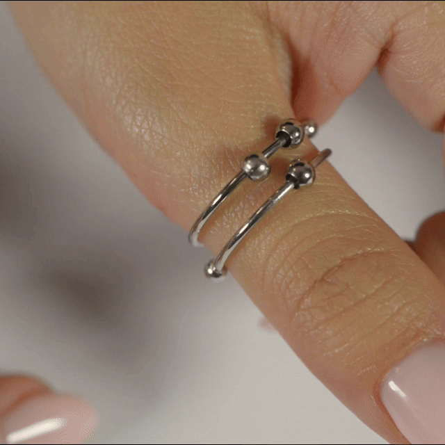Anillo Anti-Estrés Deslizante Doble Julio Plateado
