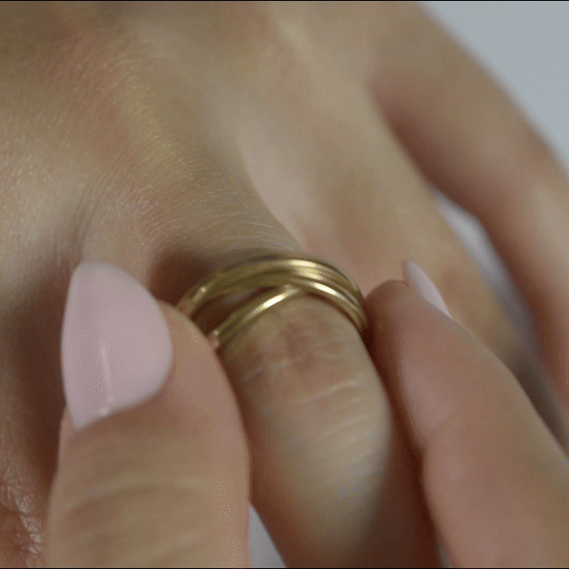 Anillo Anti-Estrés Triple Aro Julio Dorado