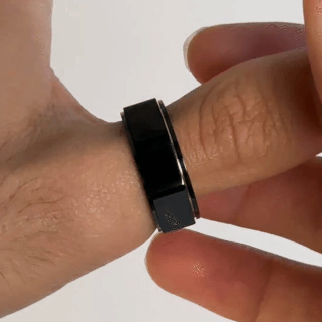 Anillo Deslizante Corte Recto Negro
