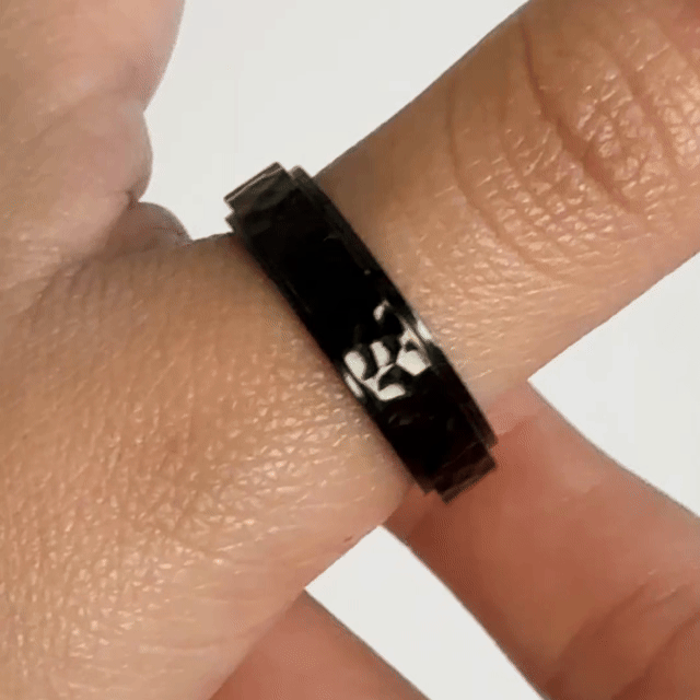 Anillo Deslizante Hammered Negro