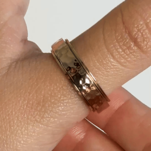 Anillo Deslizante Hammered Oro Rosa