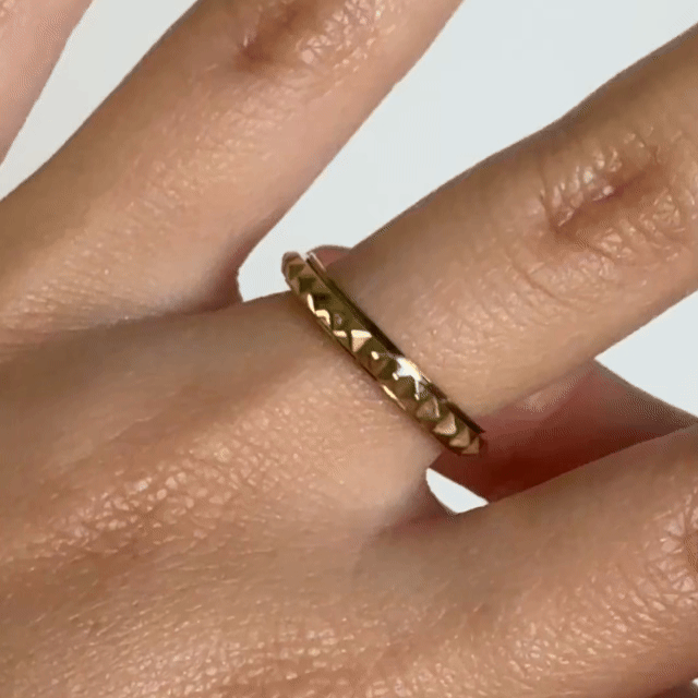 Anillo Deslizante Delgado Rombos Dorado