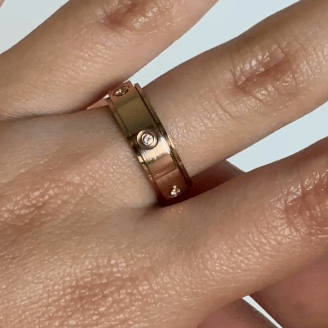 Anillo Deslizante Insertos Zirconias Oro Rosa
