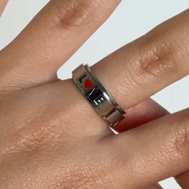 Anillo Deslizante Love Plateado