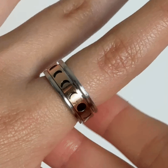 Anillo Deslizante Fases Lunares Bicolor