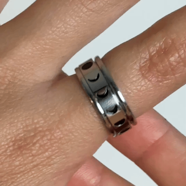 Anillo Deslizante Fases Lunares Plateado