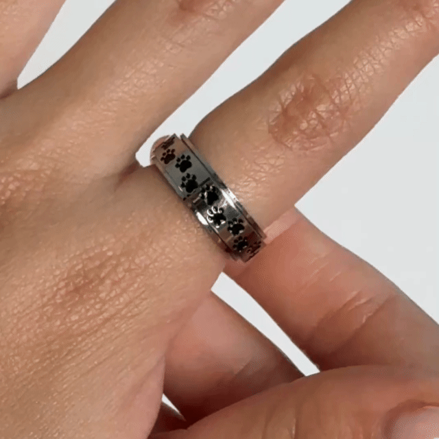 Anillo Deslizante Patitas de Perro 2 Plateado