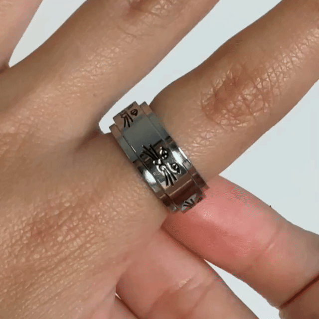 Anillo Deslizante Gatito Plateado