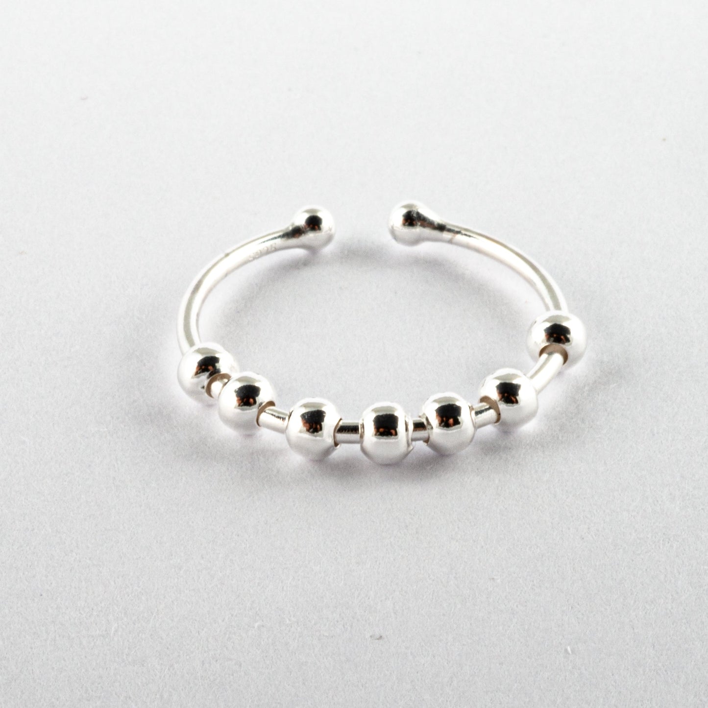 Anillo Anti-Estrés Plata S925 Abaco Plateado