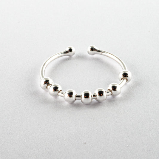 Anillo Anti-Estrés Plata S925 Abaco Plateado