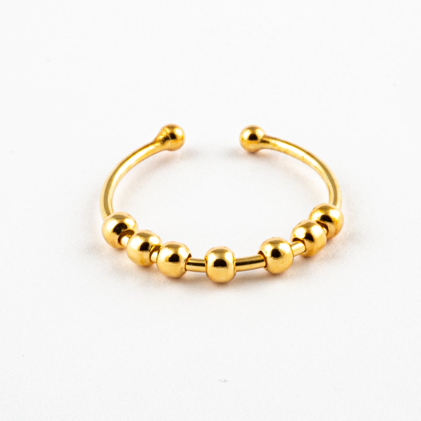 Anillo Anti-Estrés Plata S925 Abaco Dorado