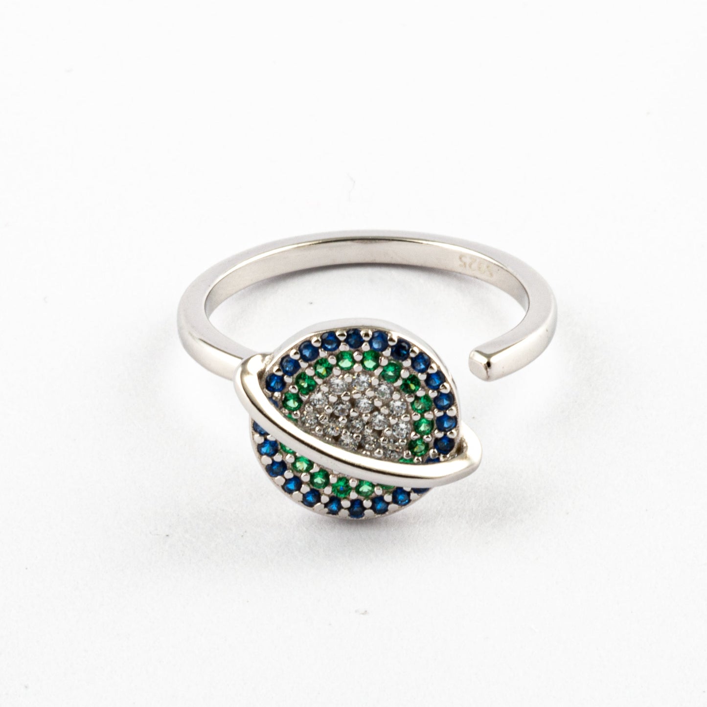 Anillo Anti-Estrés Plata S925 Saturno Plateado