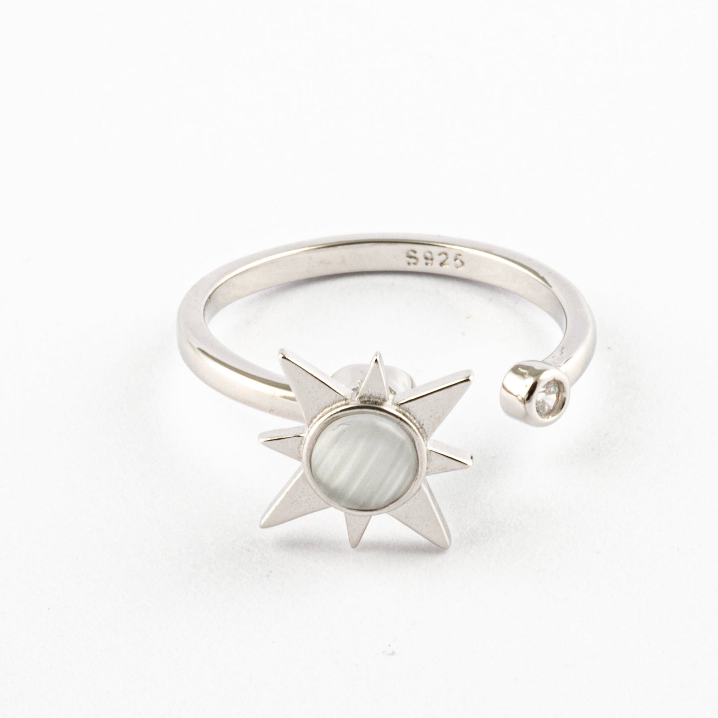 Anillo Anti-Estrés Plata S925 Sol Picos