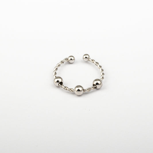 Anillo Anti-Estrés Deslizante Trenza Julio Plateado