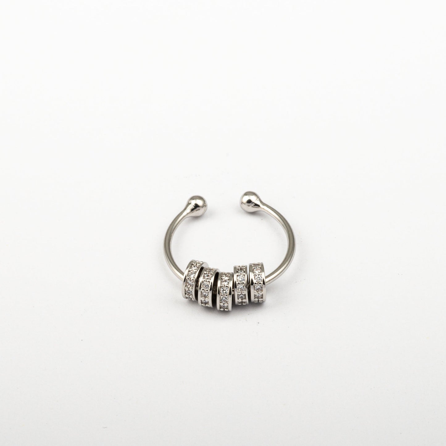 Anillo Anti-Estrés Julio Iraira Blanco Plateado