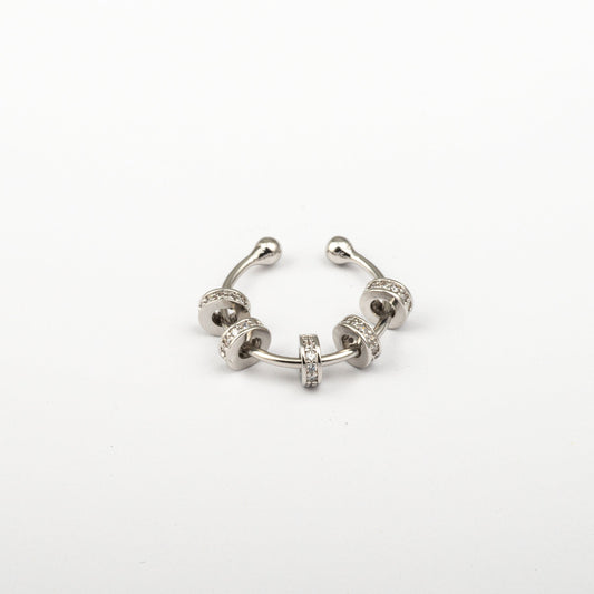 Anillo Anti-Estrés Julio Iraira Blanco Plateado