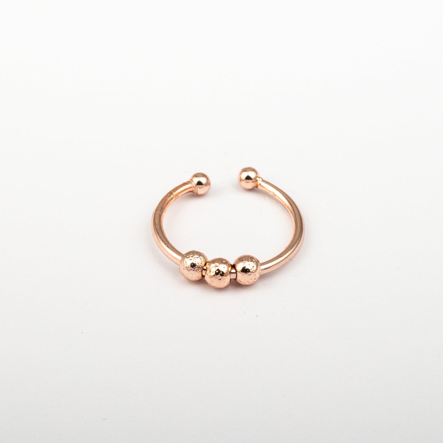 Anillo Anti-Estrés Deslizante Bolitas Julio Oro Rosa