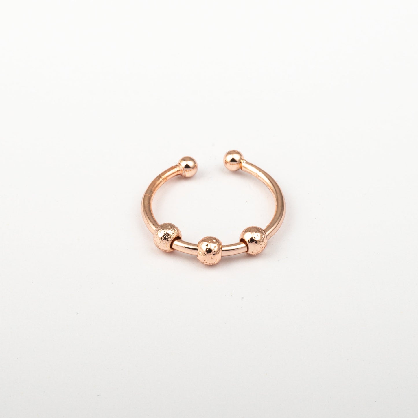 Anillo Anti-Estrés Deslizante Bolitas Julio Oro Rosa