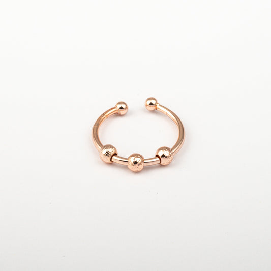 Anillo Anti-Estrés Deslizante Bolitas Julio Oro Rosa
