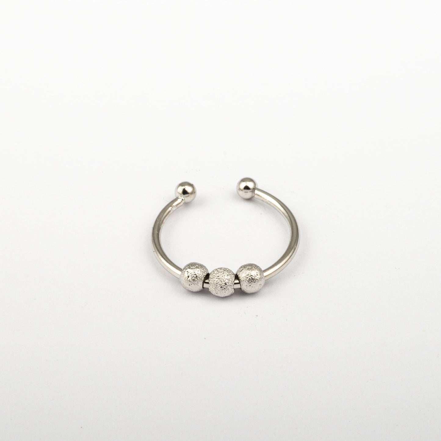 Anillo Anti-Estrés Deslizante Bolitas Julio Plateado