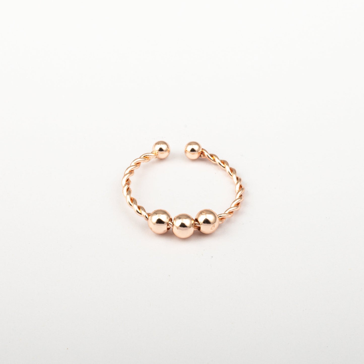 Anillo Anti-Estrés Deslizante Trenza Julio Oro Rosa