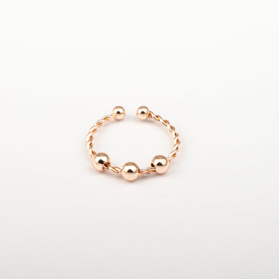 Anillo Anti-Estrés Deslizante Trenza Julio Oro Rosa