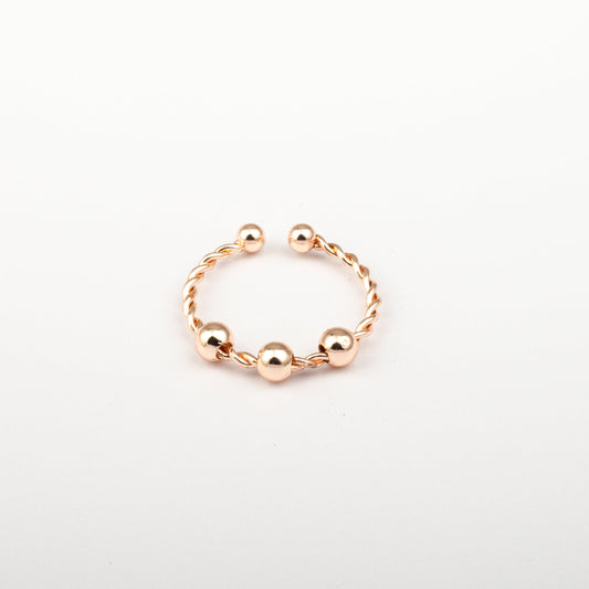 Anillo Anti-Estrés Deslizante Trenza Julio Oro Rosa