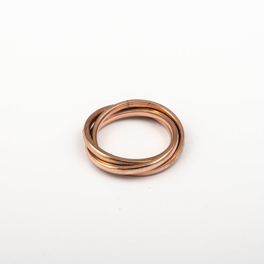 Anillo Anti-Estrés Triple Aro Julio Oro Rosa
