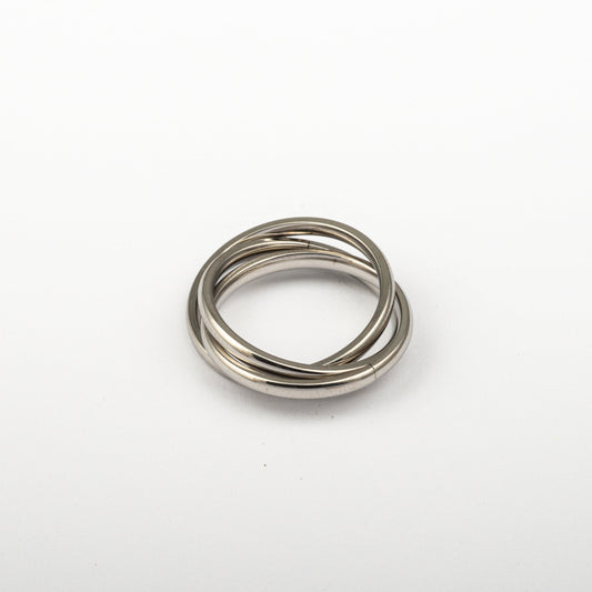Anillo Anti-Estrés Triple Aro Julio Plateado