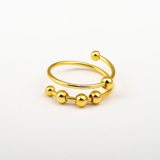 Anillo Anti-Estrés Deslizante Doble Julio Dorado