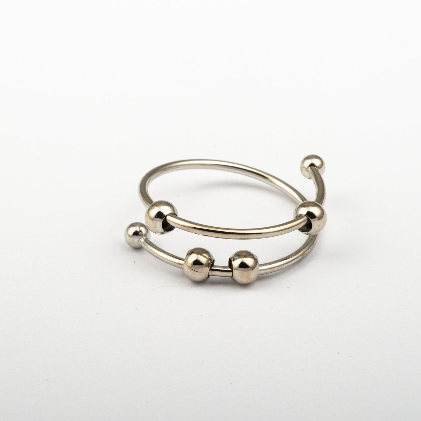 Anillo Anti-Estrés Deslizante Doble Julio Plateado