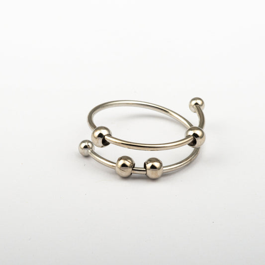 Anillo Anti-Estrés Deslizante Doble Julio Plateado