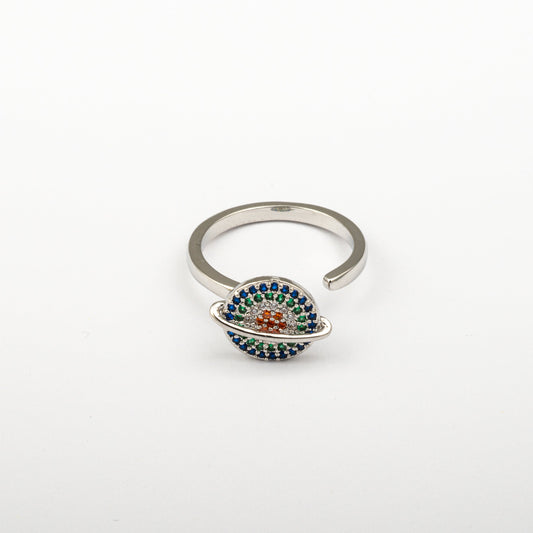 Anillo Anti-Estrés Julio Saturno Plateado