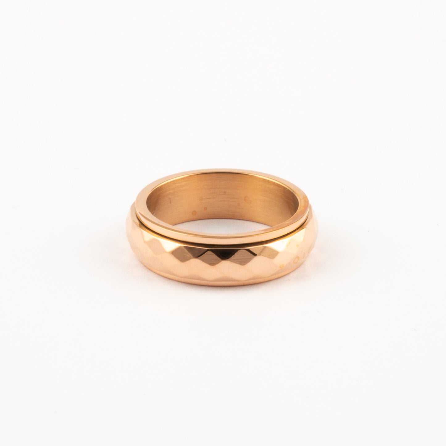 Anillo Deslizante Corte Rombo Oro Rosa