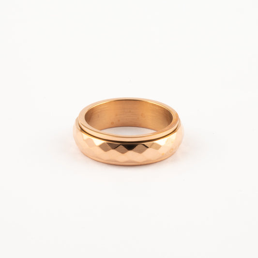 Anillo Deslizante Corte Rombo Oro Rosa