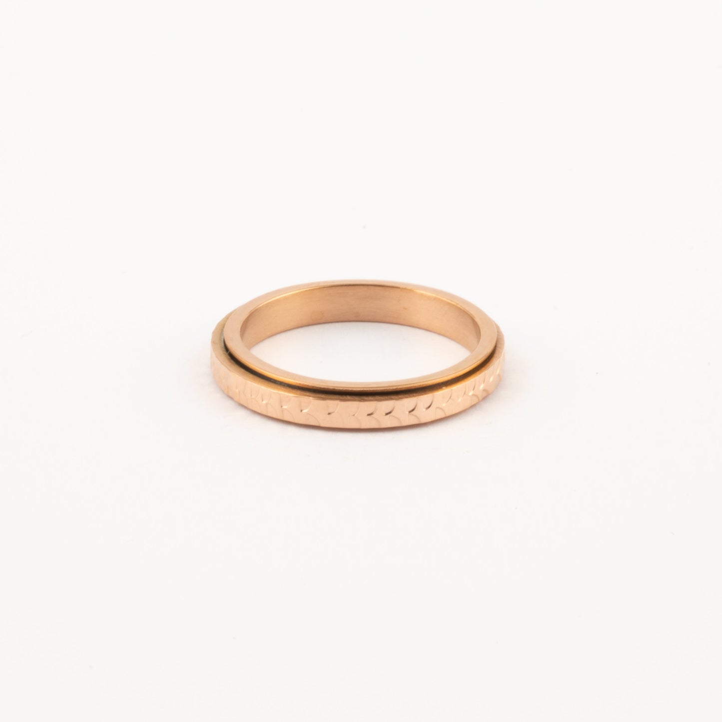 Anillo Deslizante Delgado Hammered Oro Rosa