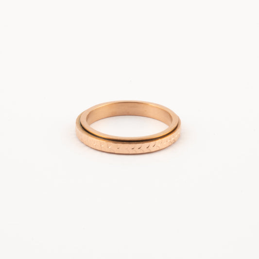 Anillo Deslizante Delgado Hammered Oro Rosa