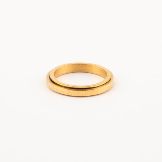 Anillo Deslizante Delgado Hammered Dorado