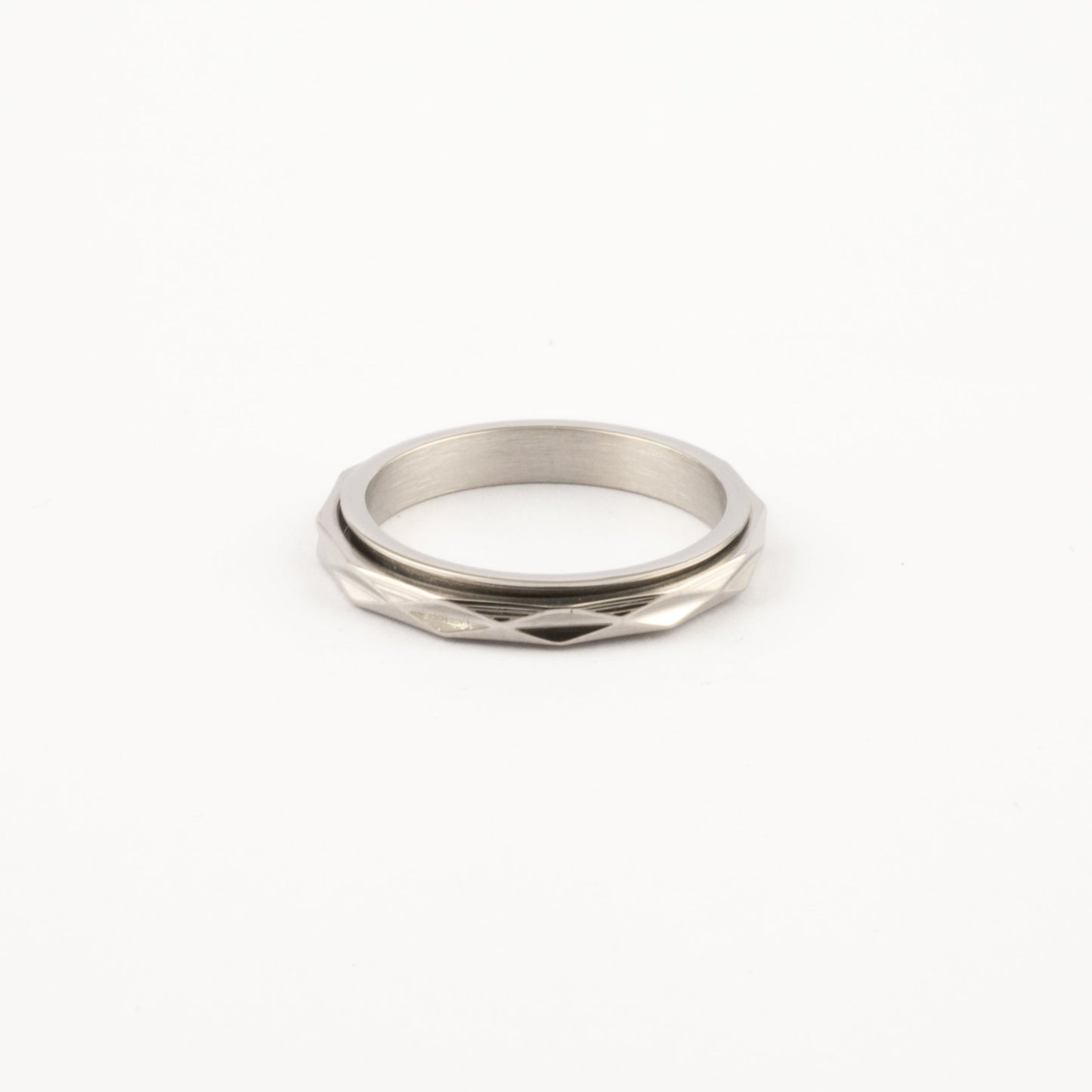 Anillo Deslizante Delgado Textura 2 Plateado