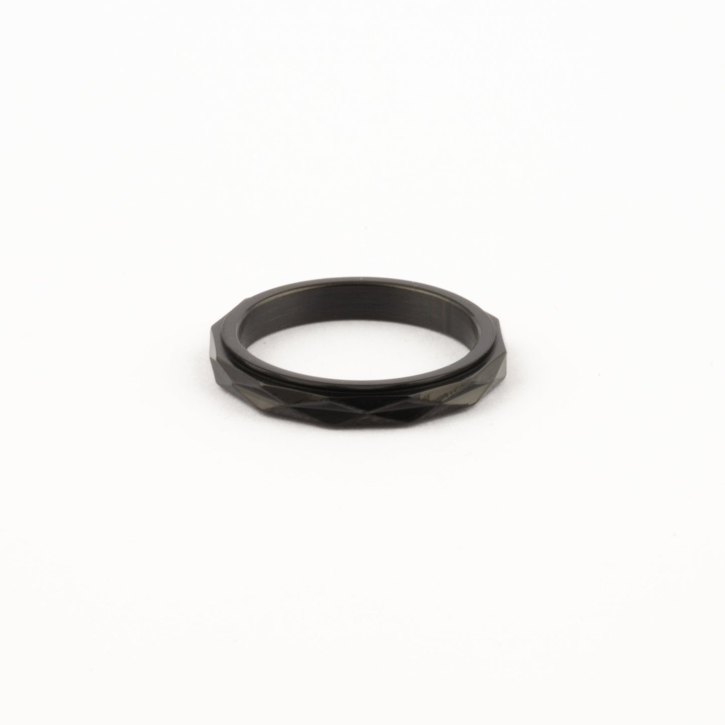 Anillo Deslizante Delgado Textura 2 Negro
