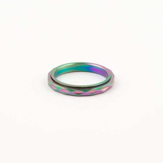 Anillo Deslizante Delgado Textura 2 Tornasol