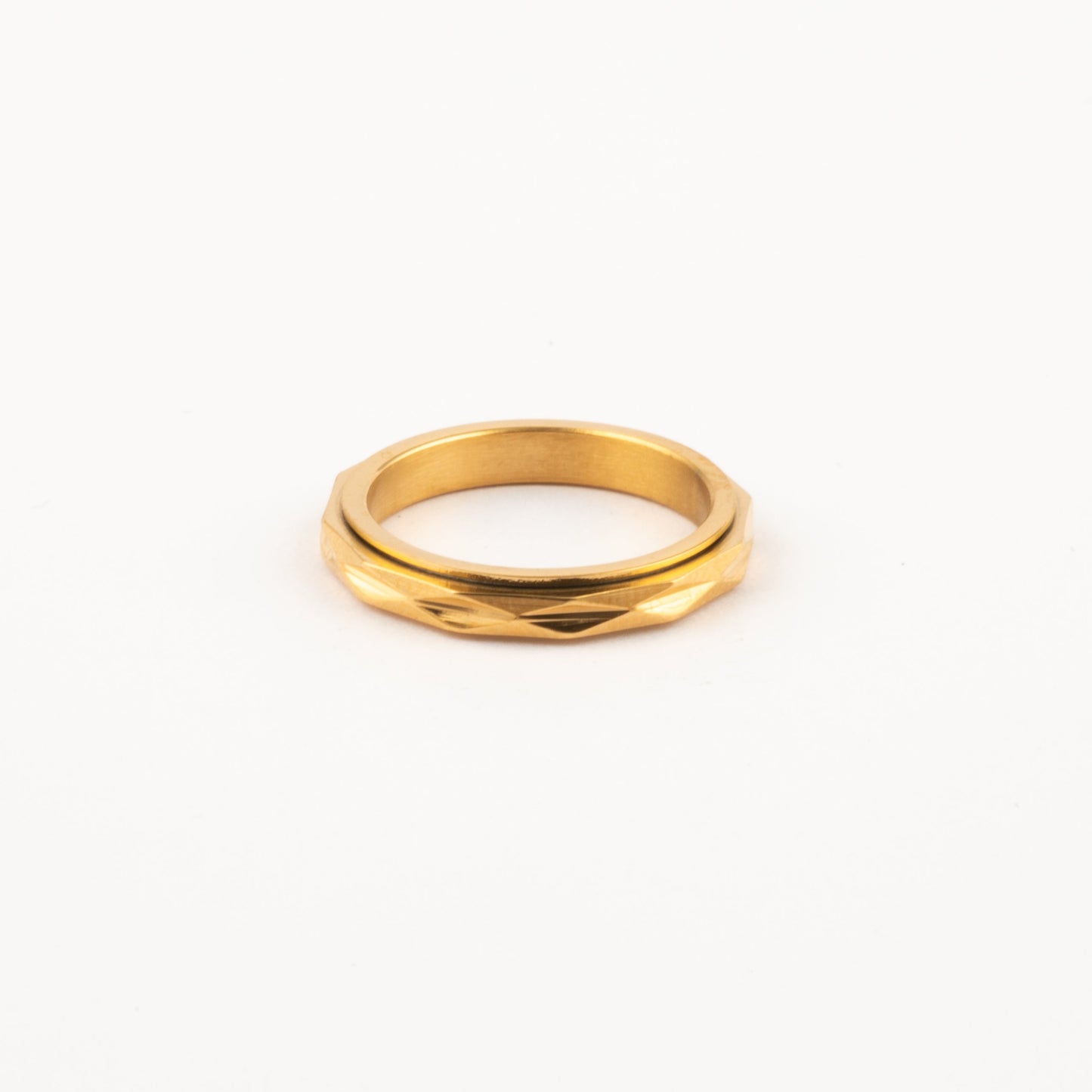 Anillo Deslizante Delgado Textura 2 Dorado