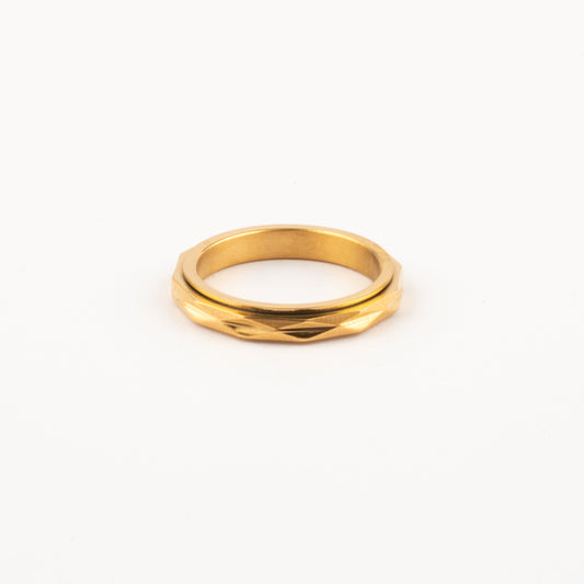 Anillo Deslizante Delgado Textura 2 Dorado