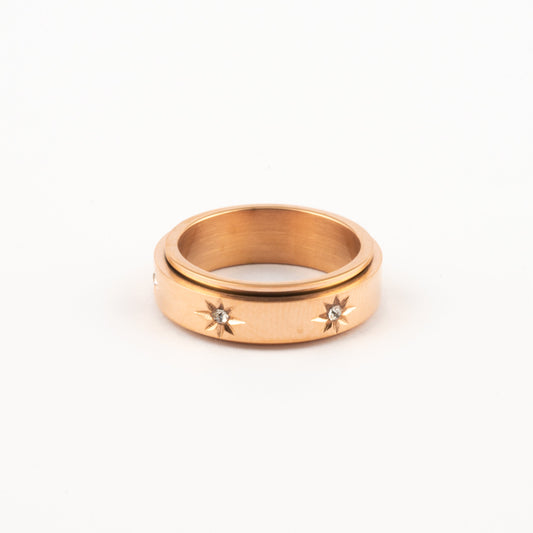 Anillo Deslizante Estrella Norte Oro Rosa