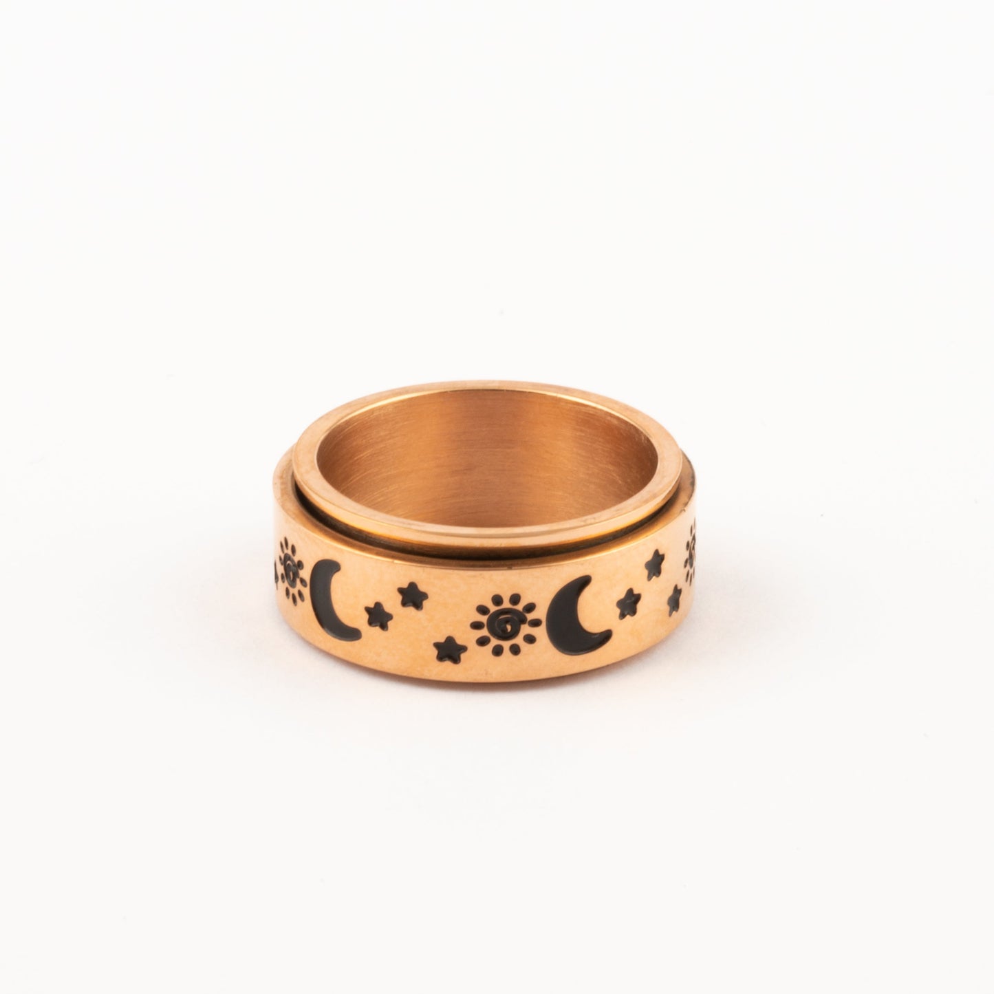 Anillo Deslizante Luna y Estrellas 1 Oro Rosa